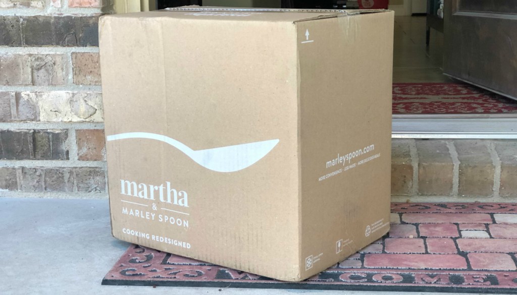 Martha Marley Spoon box on porch