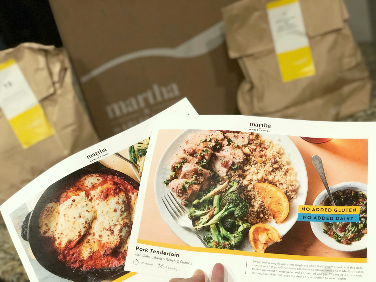 2 Martha Stewart & Marley Spoon recipe cards