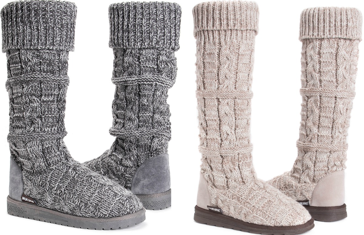 muk luks cable knit boots