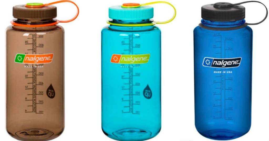 Nalgene water bottles in different colors