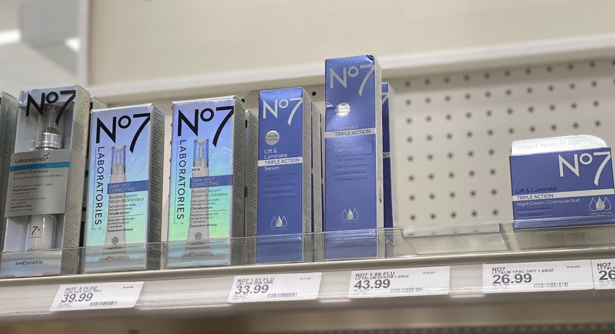 No7 Serum on shelves at Target