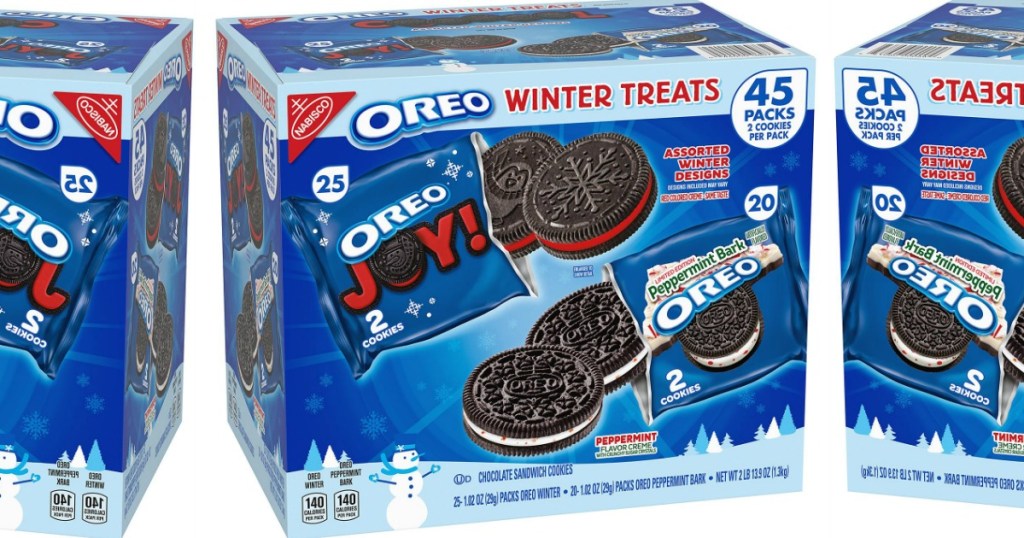 Boxes of OREO Cookie Winter Treats Variety Packs