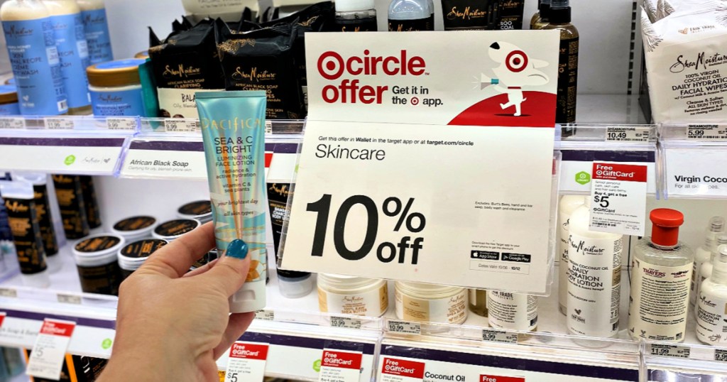 Pacifica Sea & C Bright Luminizing Face Lotion in Target with sale sign