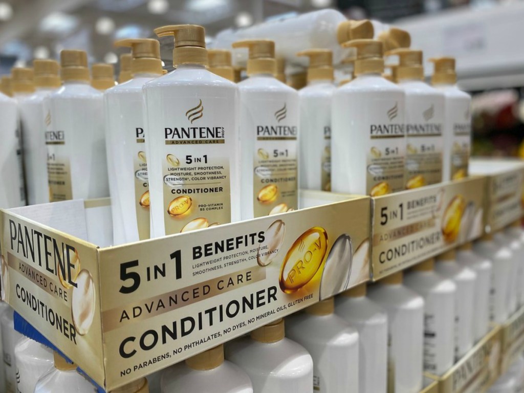 bottles of Pantene hair care at Costco