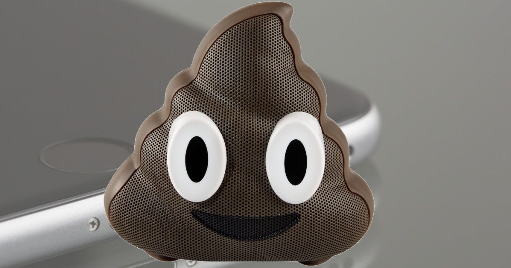 Poop emoji themed wireless speaker