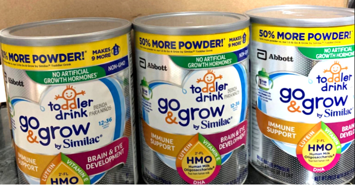 3 canisters of similac go & grow formula