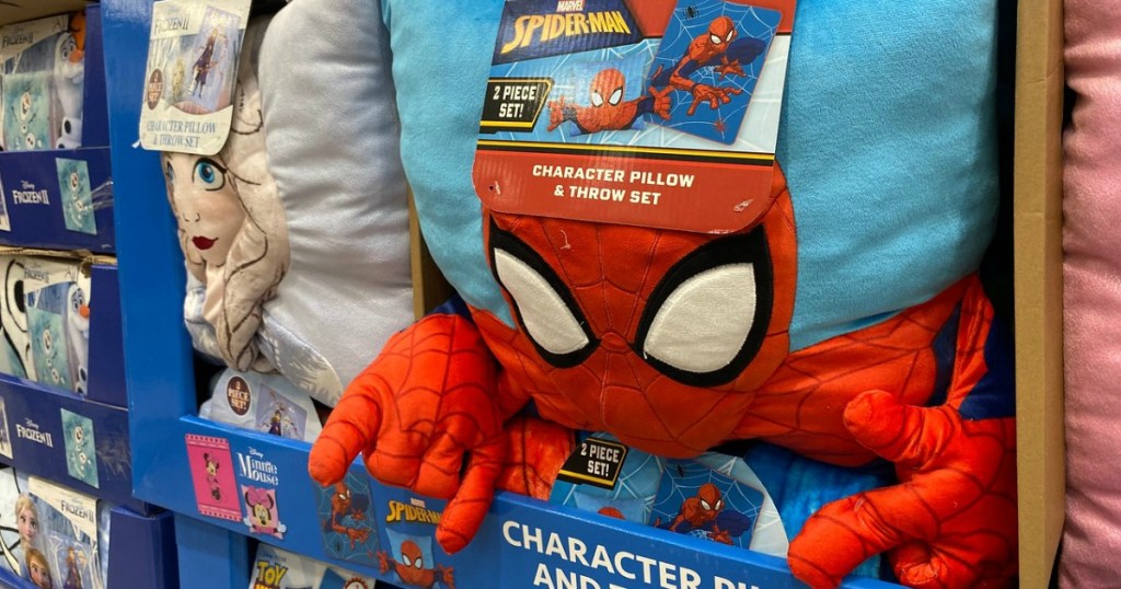 Spider-Man pillow and throw blanket set in-store