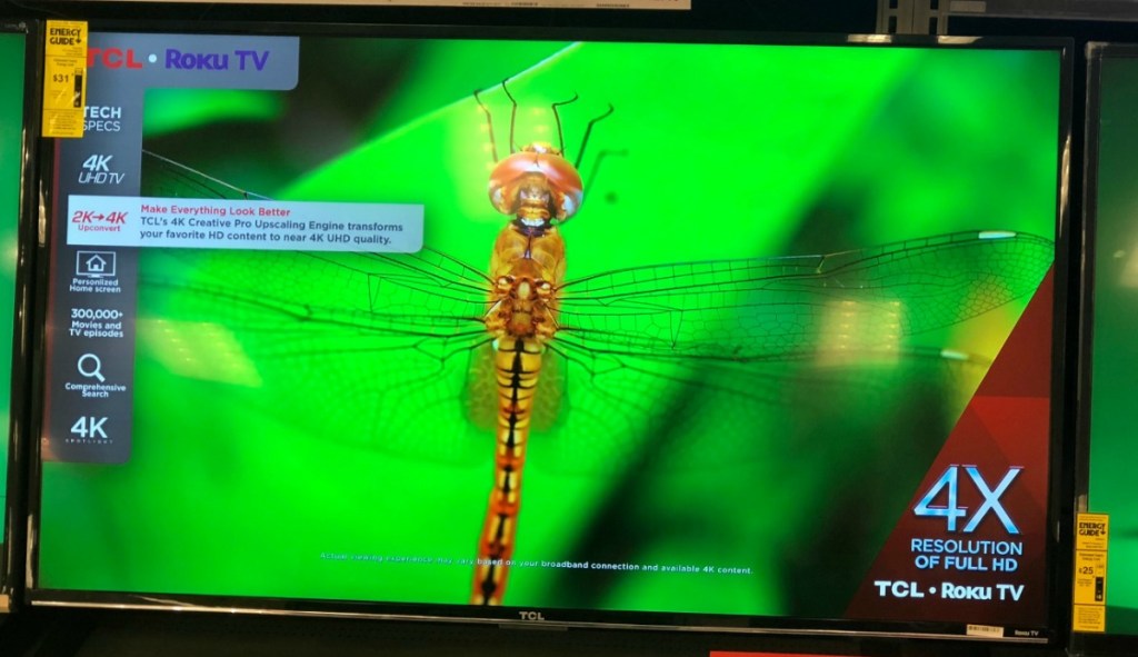 TCL Roku TV on display at store