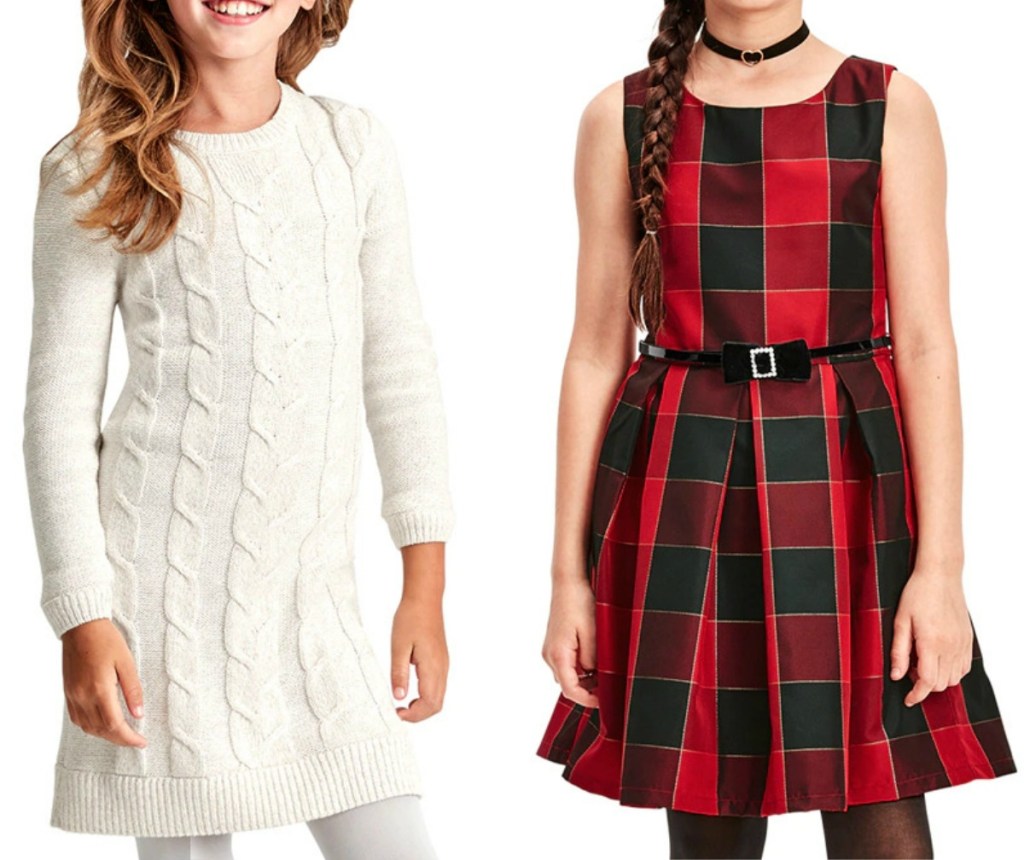 Two styles of girls dress up dresses