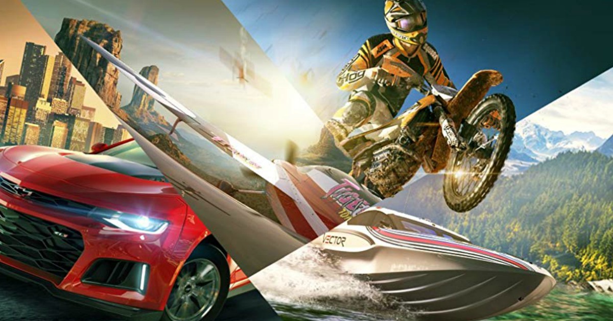 graphics with a motorcycle, boat and car