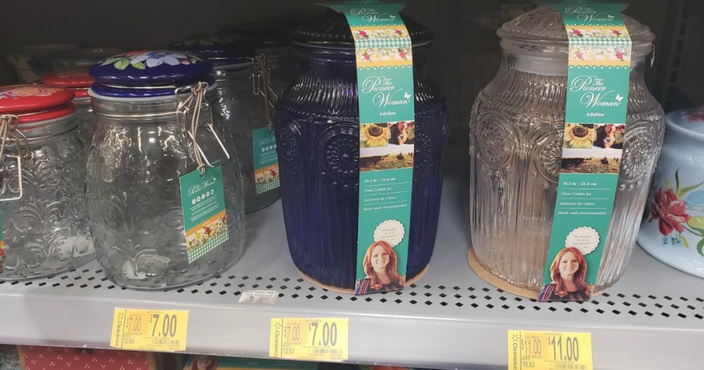 The Pioneer Woman Glassware Items on shelf at Walmart