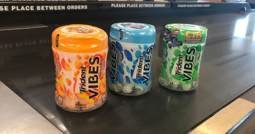 Trident Vibes Gum on store checkout lane