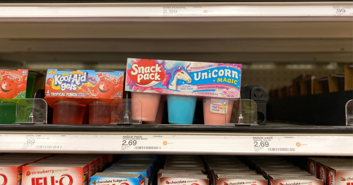 snack pack unicorn magic pudding on shelf at target