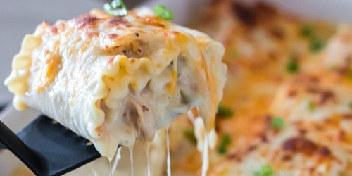 Chicken Lasagna Roll-Ups (Freeze This Casserole for Busy Weeknights)