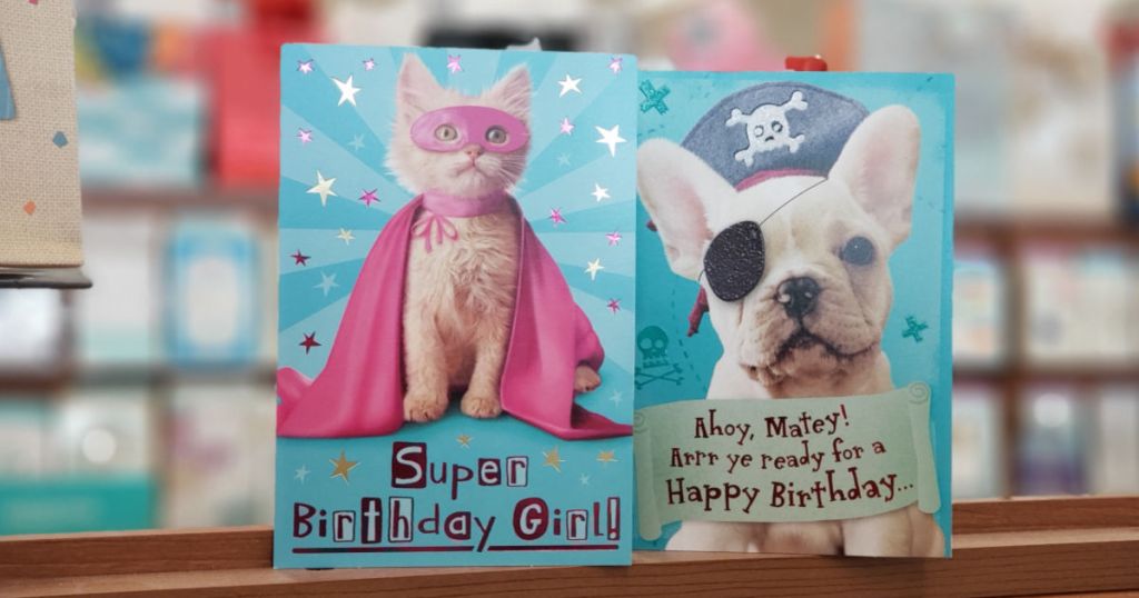 Walgreens Hallmark Cards french bulldog or super kitty