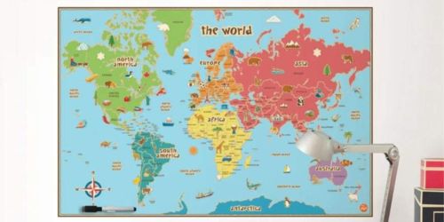 WallPops Kids Dry Erase World Map Decal Only $8 (Regularly $21)