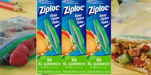 Ziploc XL Sandwich Bags 90-Count Only $4 at Amazon