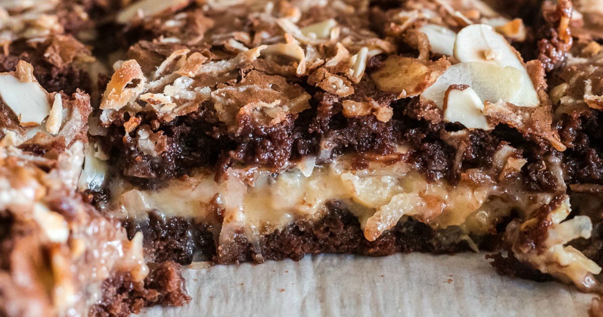 Easy Almond Joy Coconut Brownies Using Boxed Mix