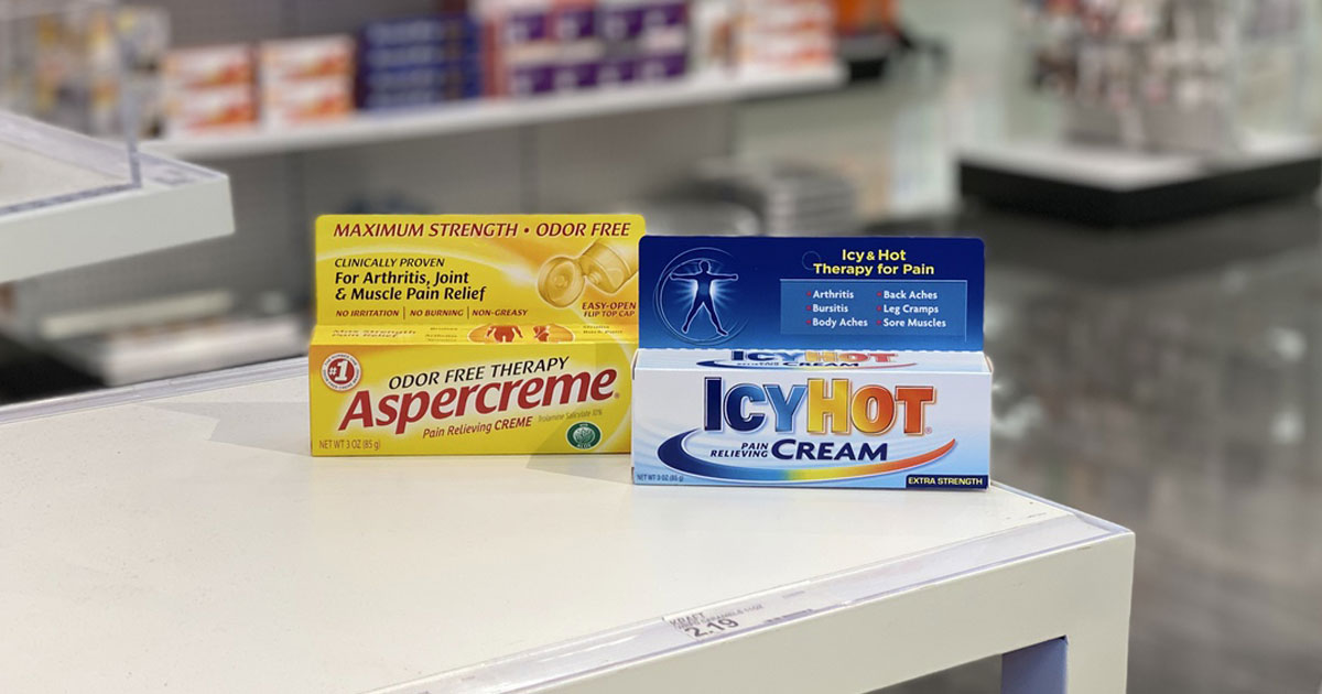 Aspercreme and Icy Hot Pain reliever creams at target