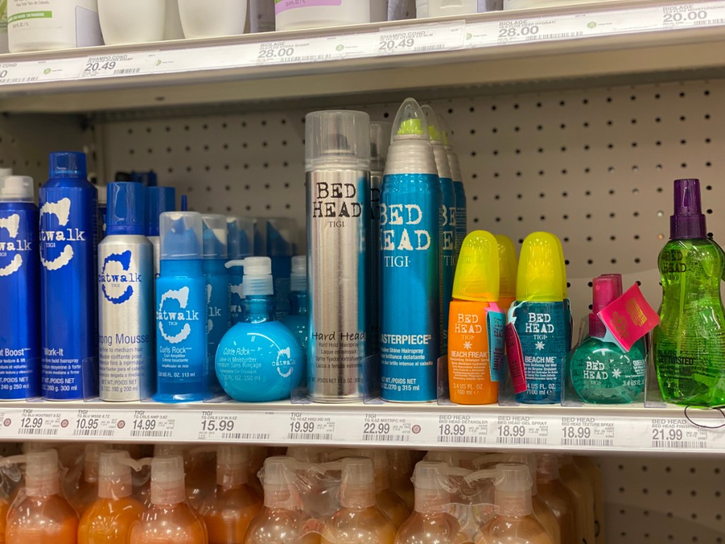 tigi hair products on store shelf