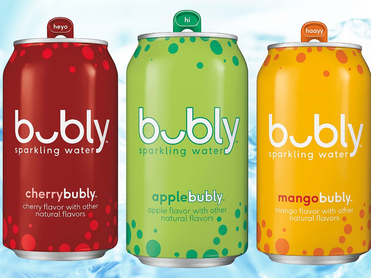 bubly sparkling water in three flavors