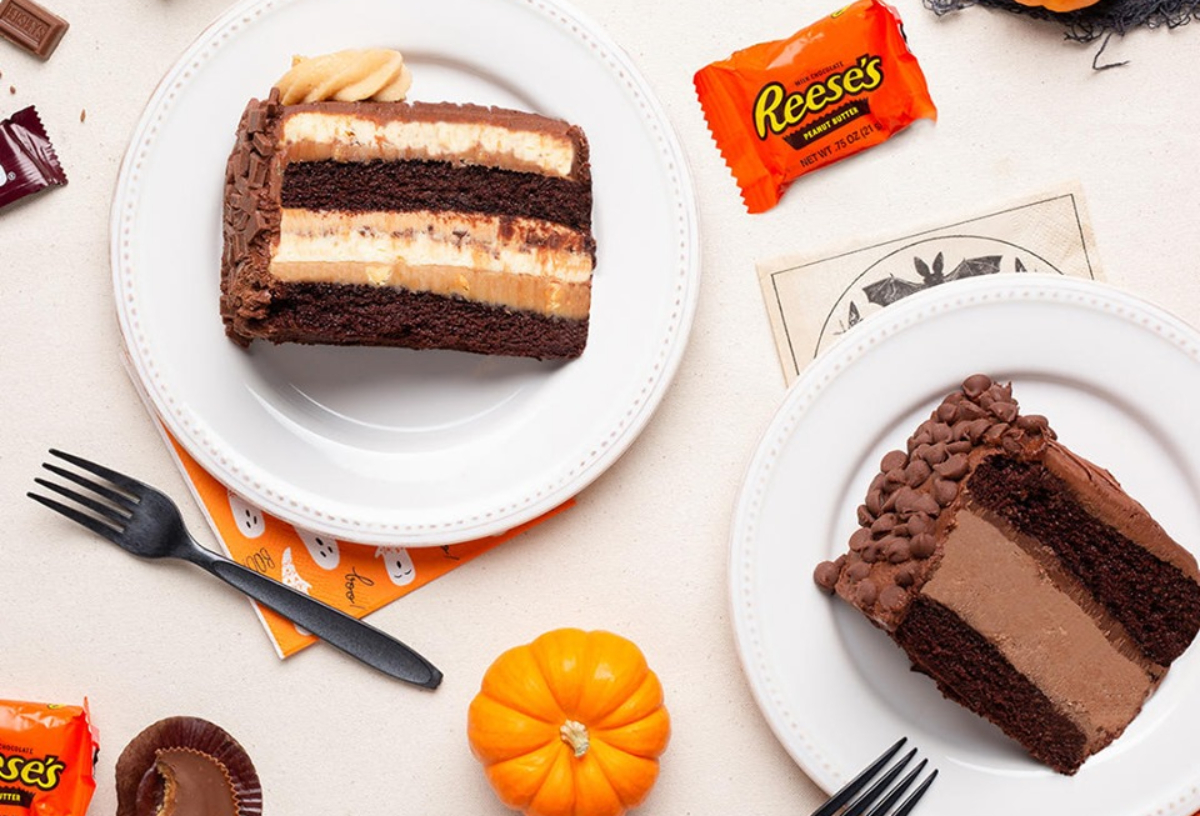 The Cheesecake Factory cheesecake slices and halloween candy