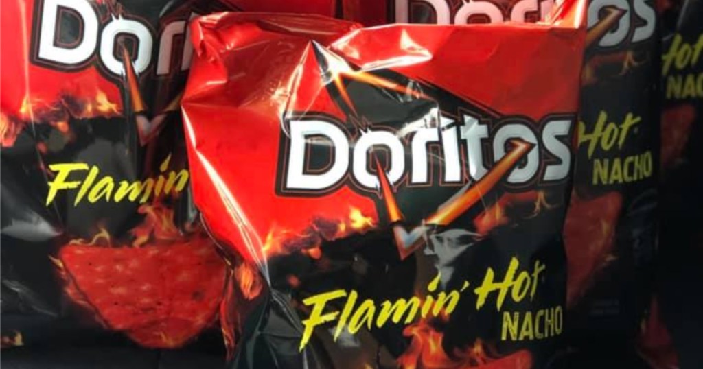 doritos flamin hot nacho bags