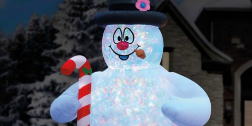 This 18 Foot Inflatable Frosty the Snowman Entertains w/ a Dazzling Light Show!