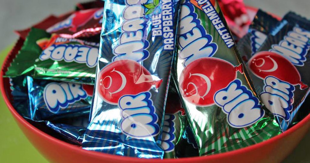 bowl of airheads candy at halloween