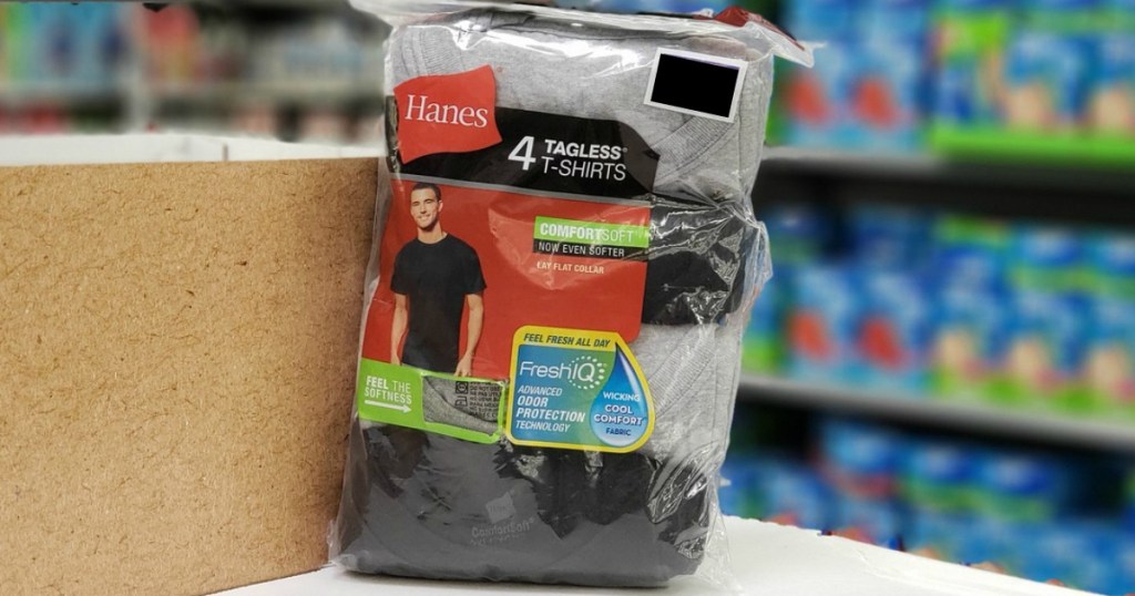 package of men's shirt near store display