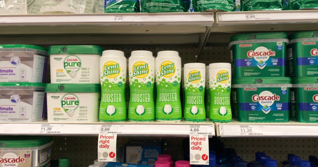 lemi shine detergent on store shelf