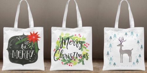 Christmas Heavyweight Tote Bags Only $5.99 (Regularly $20) | 12 Festive Designs