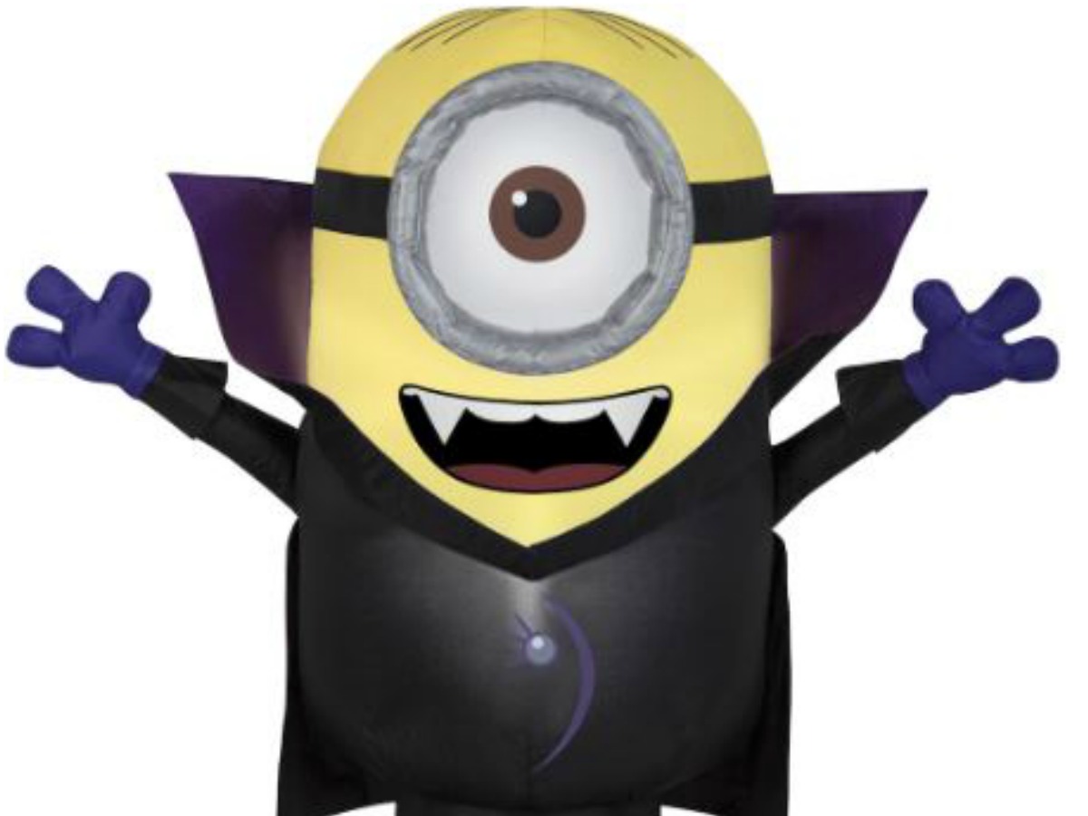 yellow minion with black cape on