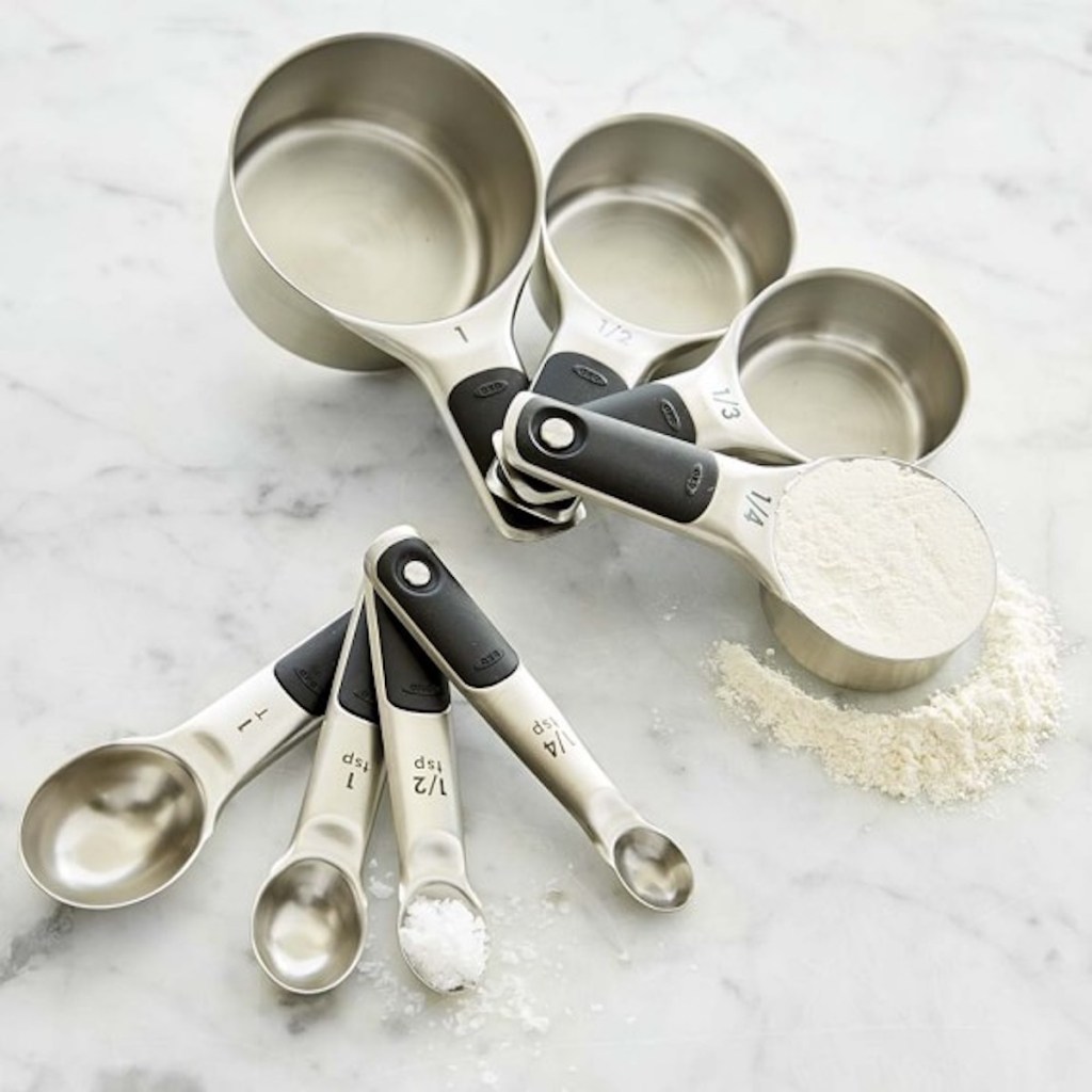 oxo stainless steel measuring cups and spoons
