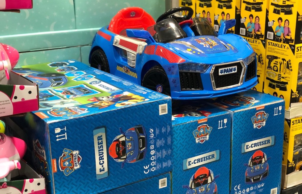 blue and red paw patrol ride on kids toy