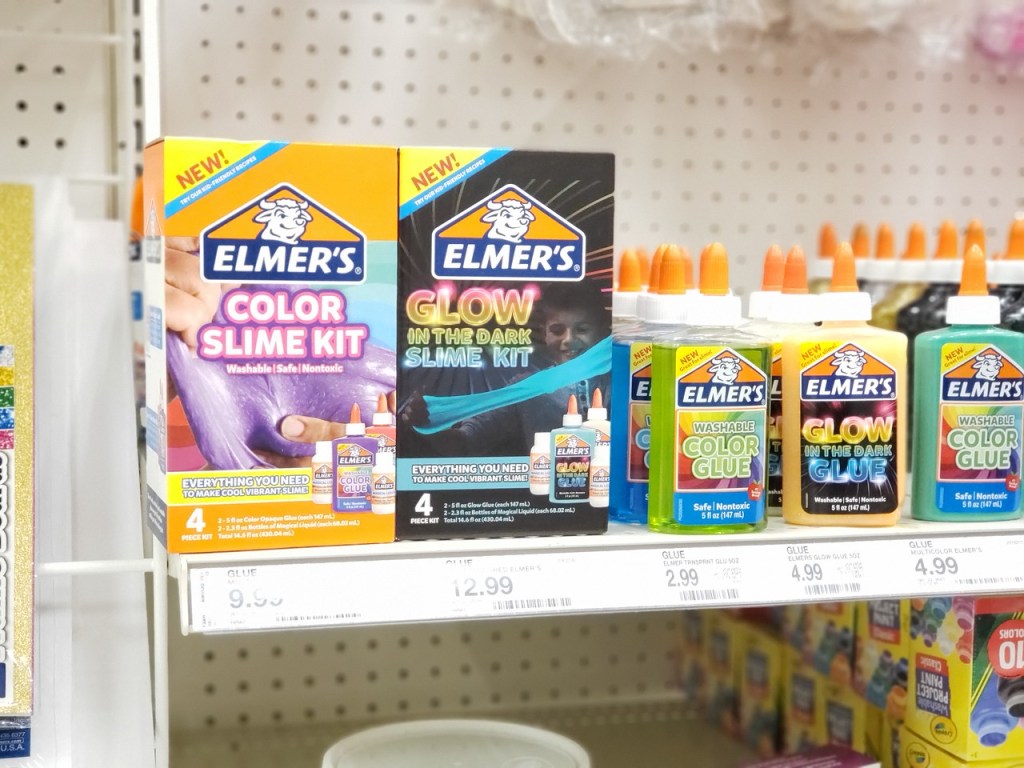 Elmer's Slime Kits on Target Shelf