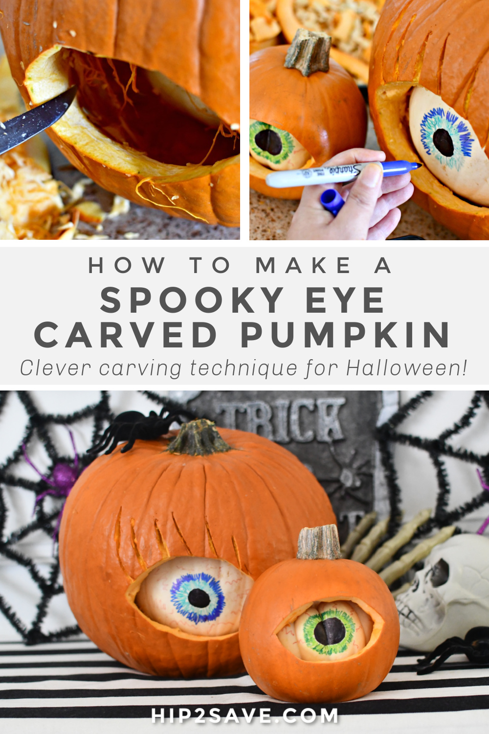 Cool Spooky Eyeball Pumpkins Unique Pumpkin Carving Idea Hip2Save