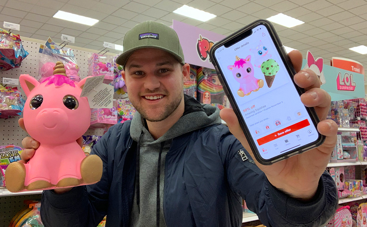 Stetson using Target Circle app for toy discount