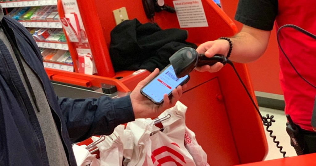 scanning Target Wallet barcode at checkout