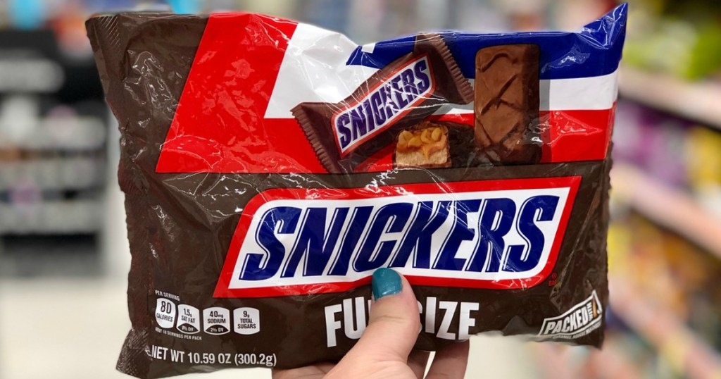 snickers fun size halloween candy at walgreens
