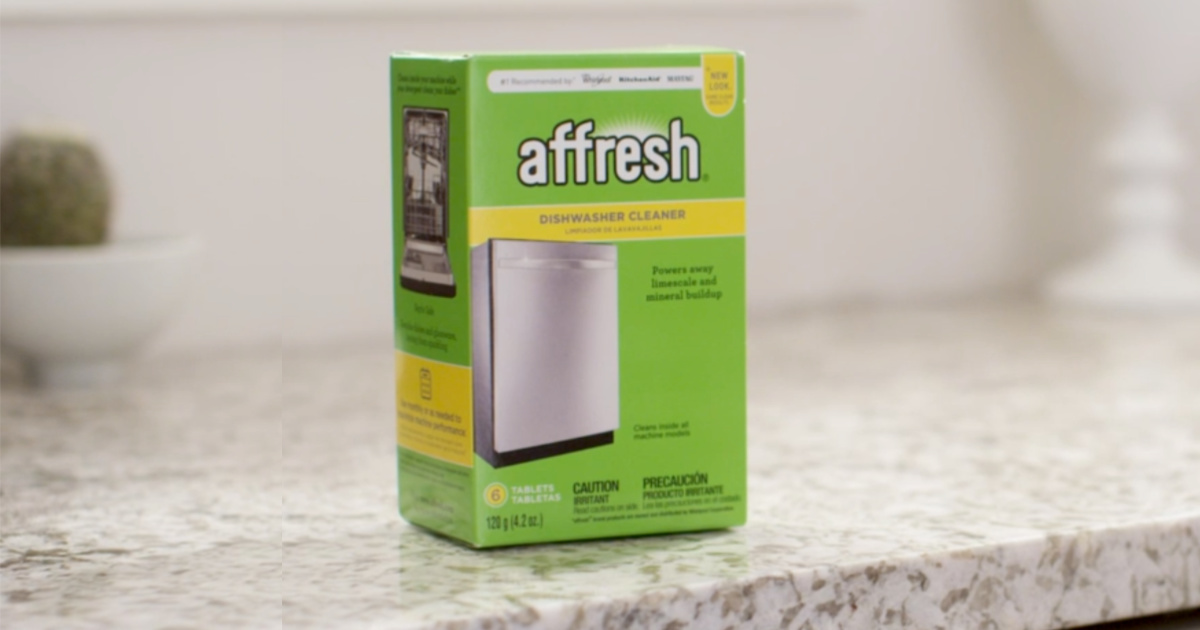 Affresh Dishwasher Tabs sitting on counter