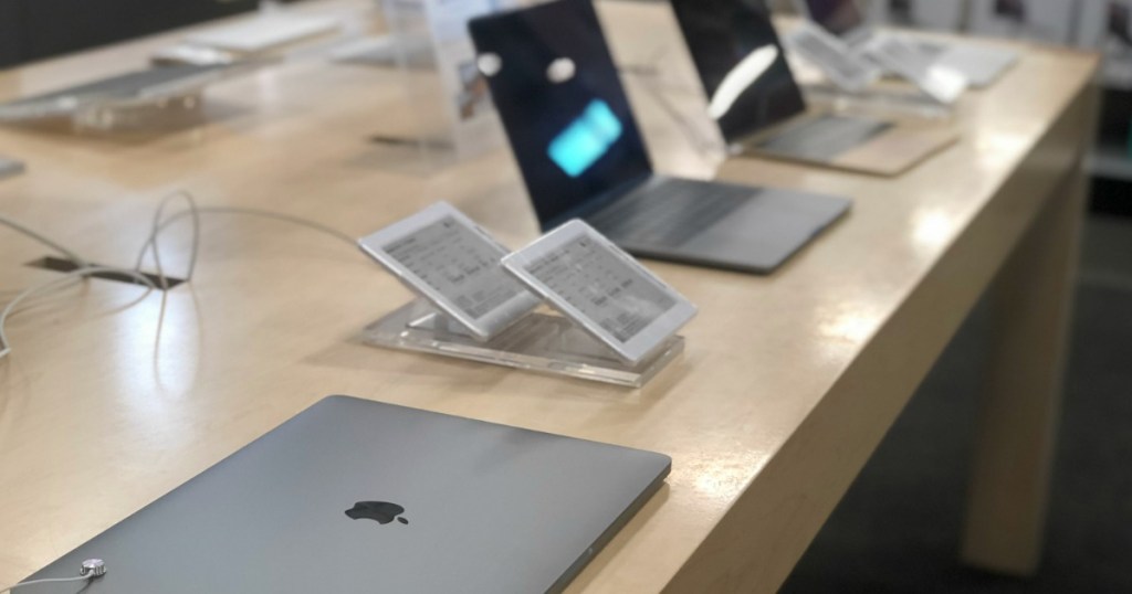 Apple Macbook on display in store