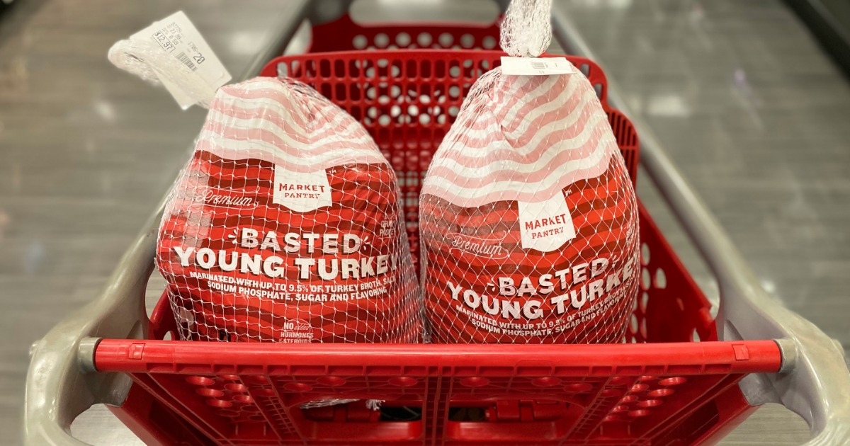 frozen turkeys in cart at Target