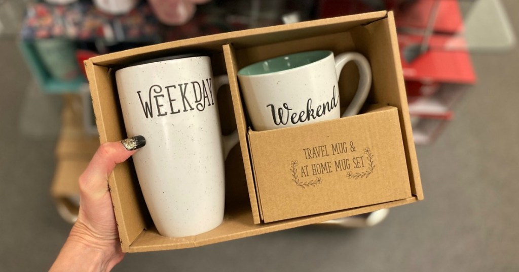 Two piece mug set in box