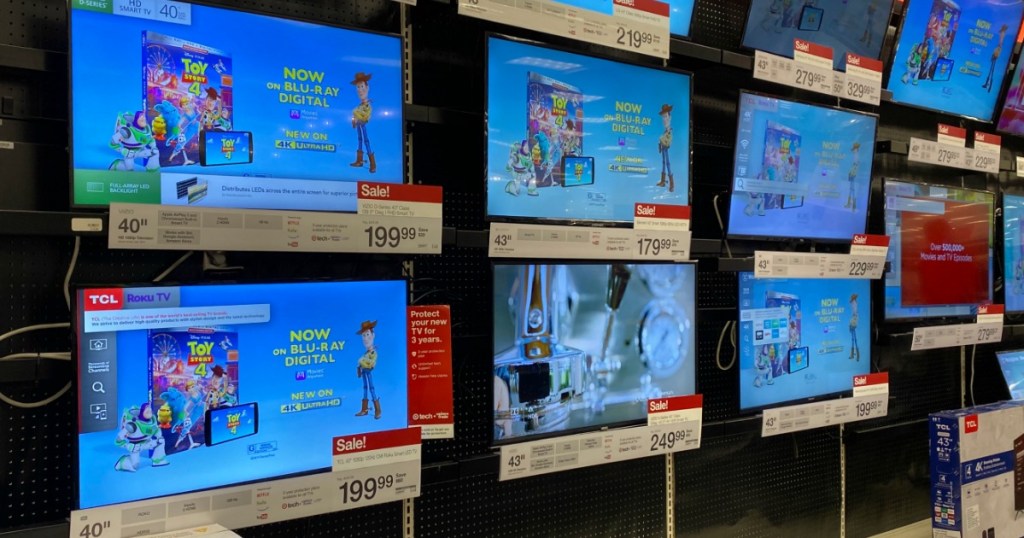 Black Friday TVs at Target on display in store