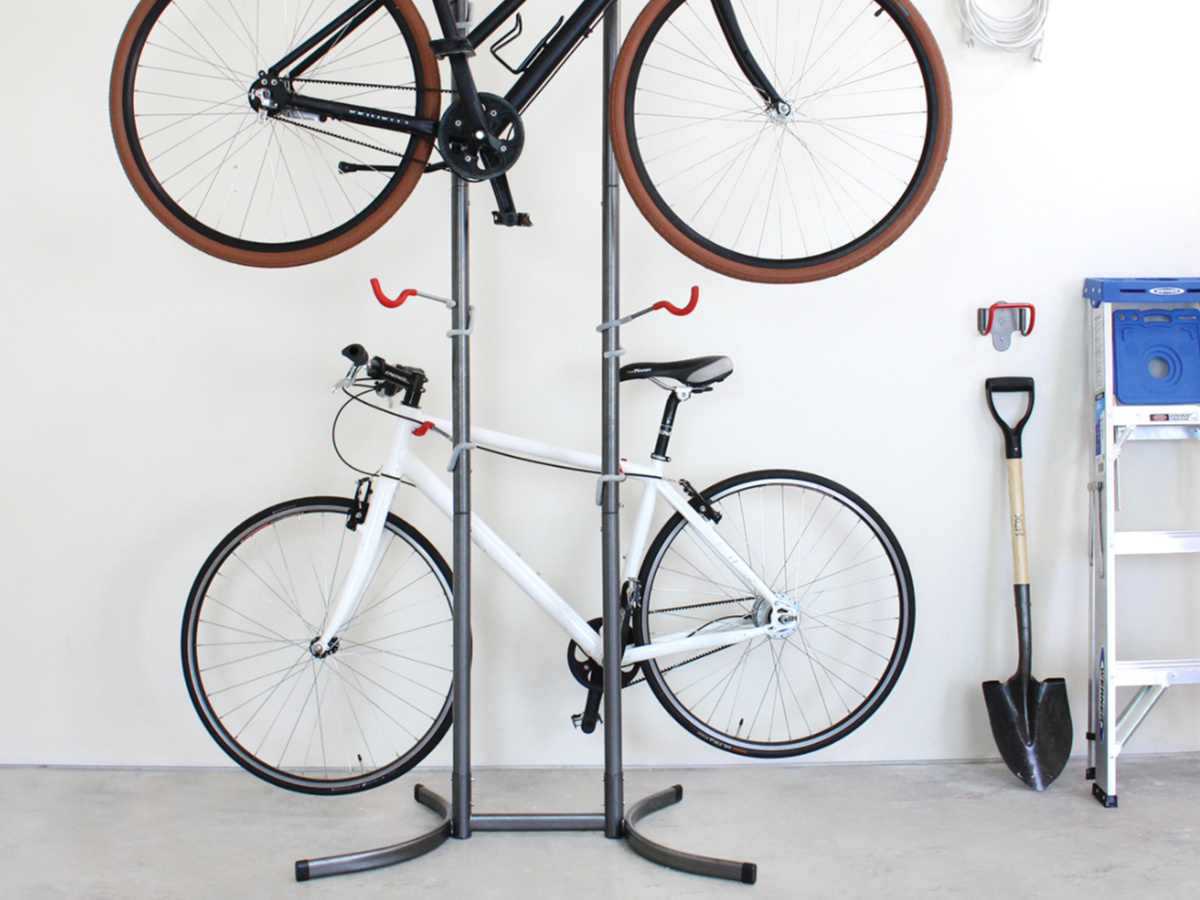 delta michelangelo two bike gravity storage rack