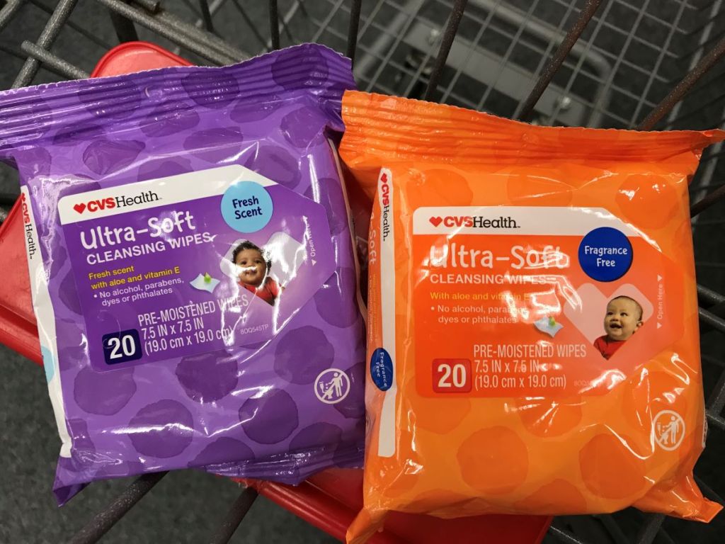 two packages of baby wipes