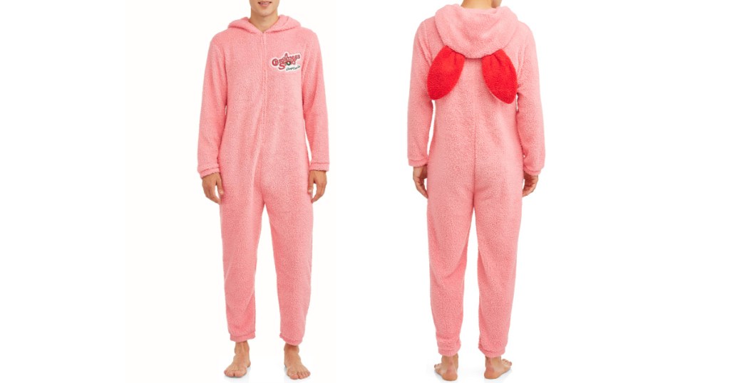 front and back of christmas story bunny suit