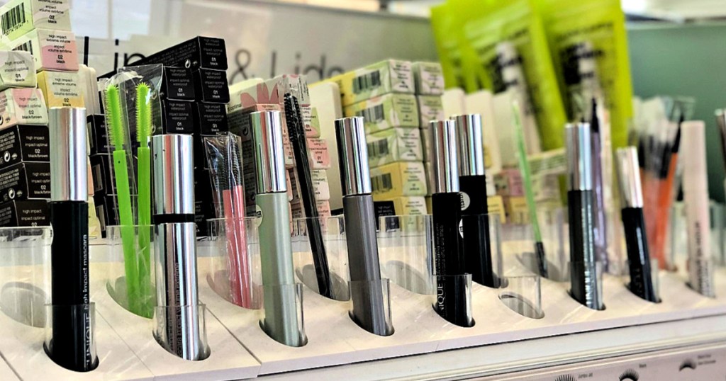 Clinique Mascaras on display in store
