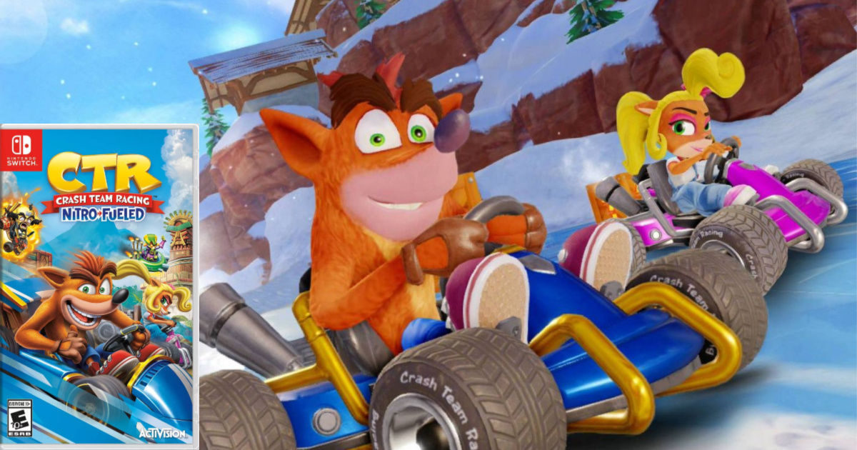 CTR video game with screen shot of game